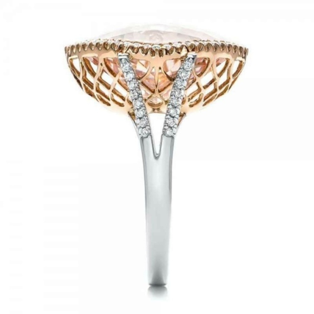 Elegant 925 Silver Rings Champagne Topaz Ring New - Picture 2 of 5